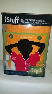 I-STUFF Pillow Sham with Built-in Speakers Orange "ROCK"