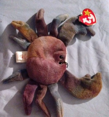 Ty Beanie Babies Claude the Crab, PVC, Canada tag MWMT