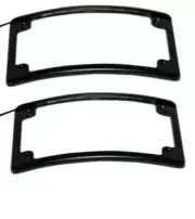 Custom Dynamics 2 Curved LED 4x7 Motorcycle License Plate Frame for Harley