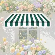 Retractable Awning Replacement Cloth, 10' 13' 16.4' 20' 23' Sun Shade Shelter Replacement Fabric Top Cover, Outdoor Awning Top Canvas Canopy for Window Door(Green,3x2m/10x6.5ft)