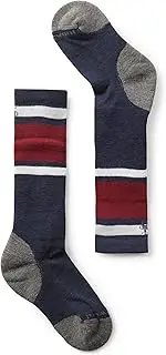 [Smartwool] Unisex-Youth Kids' Wintersport Full Cushion Stripe Otc Socks Kids' Wintersport Full Cushion Stripe OTC Socks (pack of 1)