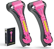 Luxtude Car Window Breaker, Car Escape Tool for Women, Window Breaker Seatbelt Cutter, Glass Breaker and Seatbelt Cutter, Car Safety Tool & Rescue Tool, Emergency Hammer for Land/Underwater(2 Pack)