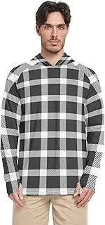 [Caihoyu] Men's Sun Hoodies Long Sleeve UPF 50+ Sun Protection Quick Dry Rashguard UV T-Shirts