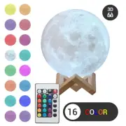 3D Moon Night Light Table Lamp USB Charging Touch Control Home Decor Gift 18cm