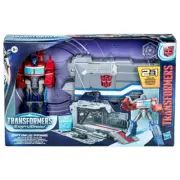 Transformers EarthSpark Optimus Prime Action Figure with Battle Base Trailer