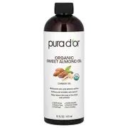 Pura D'or, Organic Sweet Almond Oil, 16 fl oz (473 ml)