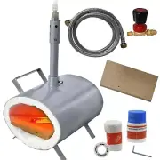 Propane Gas Forge Single Burner 2300F, Portable Blacksmithing Forge Knife Making