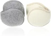 [FYHDASTA] 2pcs Girl Ear Muff Girl Lovely Ear Covers Ear Protective Warmer Plush Cycling Earmuff Girl Ear Protector Plush Ear Covers Pure Gray Rabbit Fur Plush Men and Women Ear Defenders Hats