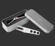 Silver Titleist Scotty Cameron Divot Tool - pitch repairer in metal tin