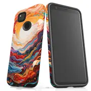 For Google Pixel 4a Tough Protective Cover, Sunny Waves