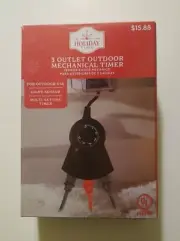 New Holiday Time Christmas 3 Outlet Outdoor Mechanical Multi Setting Timer.