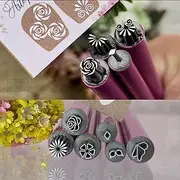 Nail Art Stamp Pen Set, Nail Art Pen Set, Nail Graffiti Nail Art Dotting Tools with Simple Design,Nail Stamp Pen DIY Nail Art Tools with 6 Different Patterns for Girls and Women,Easy to Use (10pcs)