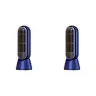 Desktop Tower Fan USB Rechargeable 90 Rotating Stand Mini USB Fan (Blue)