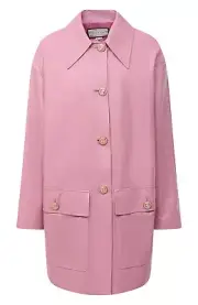 Gucci Pink Leather Women's Coat Jacket Alessandro Michele Peony Blush Italy
