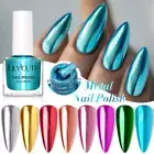 Quick#drying Nail Polish Metallic Color Gold Silver Mirror Effect Nail Decor #