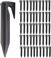 50Pcs Lawn Stake Kit Lawn Mower Accessories Lawn Mower Ground Anchors Boundary Wire Ground Pegs Stable Hooks Nails Fixing pins Ground Anchor 8.5Cm for Installation Boundary Wire and Robot Lawn Mower