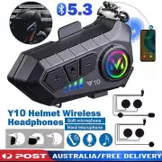 FM Motorcycle Headset Bluetooth Helmet Intercom Speaker Music Share Headphone AU