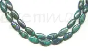 23 Azurite Flat Oval Beads 9x18mm 16.5" #57009
