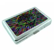 Technicolor Alien Em1 Silver Metal Cigarette Case RFID Protection Wallet