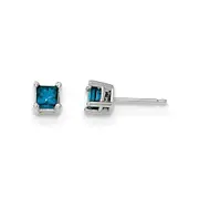 14k White Gold .75ct. Blue Diamond Stud Earrings