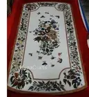 White Marble Dining Table Top Pietra Dura Art Reception Table for Office Decor