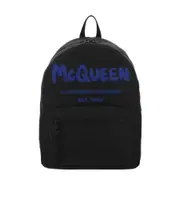 Alexander McQueen Logo Printed Two-Toned Backpack One size Black
