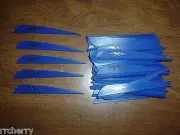 100 4" Ultra Blue VaneTec V-Max Vanes! archery plastic arrow fletching vane tec