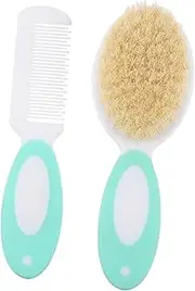 IWOWHERO 2pcs Baby Boys and Girls Hair Brush Soft Wool Bristles Scalp Massager Detangler for Newborns