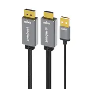 mbeat Tough Link 1.8m HDMI to DisplayPort Cable with USB Power 4K@60Hz (3840 2160), 1440p@120Hz, 1080p@120Hz