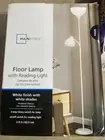 Modern Standing Floor Light With Adjustable Reading Lamp White