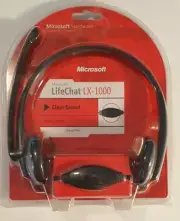 MICROSOFT LIFECHAT LX-1000 Binaural Headset Adjustable Boom Noise Canceling Mic.