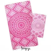 Loopys Fuscia Pink Aztec Tribal Turkish Beach Pool Bath Towel Cotton Throw Fouta