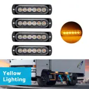 4x Car Truck 6 LED Strobe Flash Light Emergency Warning Flashing Lamp Amber 18W