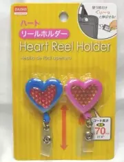 Heart Glitter Retractable ID Badge Reel Holder with Clip~NEW
