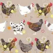 Ideal Home Range 20 Count Spatter Hens Linen Paper Luncheon Napkins