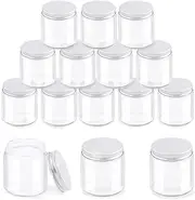 Glarks 12 Pack 4oz Glass Jars with Lids, Round Clear Glass Jars with Inner Liner and Silver Lids for Storing Creams, Beauty Products, Cosmetic and Ointments