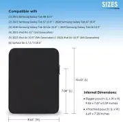 Water-Resistant Tablet Sleeve Case for Samsung Galaxy Tab A8/S7/ A 10-11 Inches