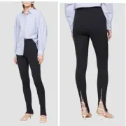 *NEW* 3.1 Phillip Lim Womens Jersey Stretch pants leggins zip cuffs black SZ 6