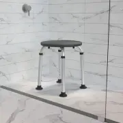 Tool-Free 300 Lb. Capacity, Adjustable Gray Bath & Shower Stool