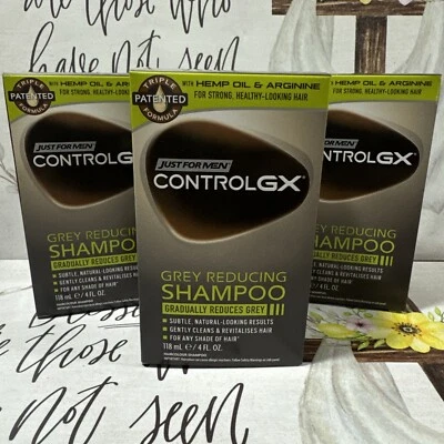 JUST FOR MEN CONTROL GX GREY REDUCING SHAMPOO 3 PACK