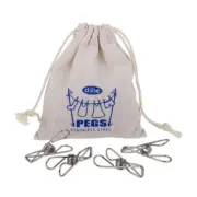 D.LINE High Quality Stainless Steel Large Wire Cloths Pegs in Hemp Bag Pack 30!