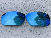 ENGRAVED POLARIZED ICE BLUE MIRRORED REPLACEMENT LENSES FOR OAKLEY SCALPEL
