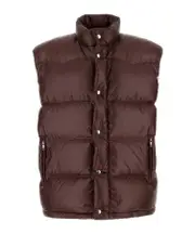 High collar sleeveless down vest XL,L,M cocoa brown