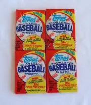 Four (4) Unopened 1988 Topps Baseball Card Wax Packs: Ryan, Glavine, Sandberg.