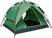 Camping Tent Double Layer Pop Up Tents for 3 to 4 PersonWaterproof Camping Dome Tent with 2 Doors Ventilated Mesh Window, for Hiking Camping