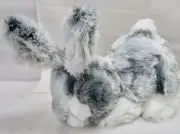 Easter 13" Bunny Rabbit - Very Plush -Furry White/Gray - New