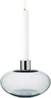 [Orrefors] Pluto Grey 4.88" Crystal Candlestick