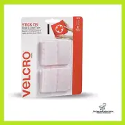 VELCRO® Brand 25 x 50mm White Stick On Hook And Loop Tape - 6 Pack