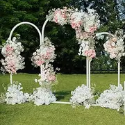 Wedding Arch Backdrop Stand Metal: 3 Pieces Different Size White Arched Backdrop Stand Beautiful Arch Stand Wedding Arch Frame Flower Stand for Ceremony, Celebrations, Birthday Party