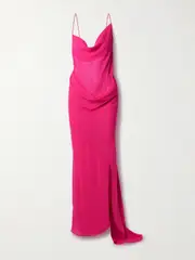 [Christopher Esber] Christopher Esber - Draped Silk-georgette Gown - Bright pink - UK 10 UK 10 Pink